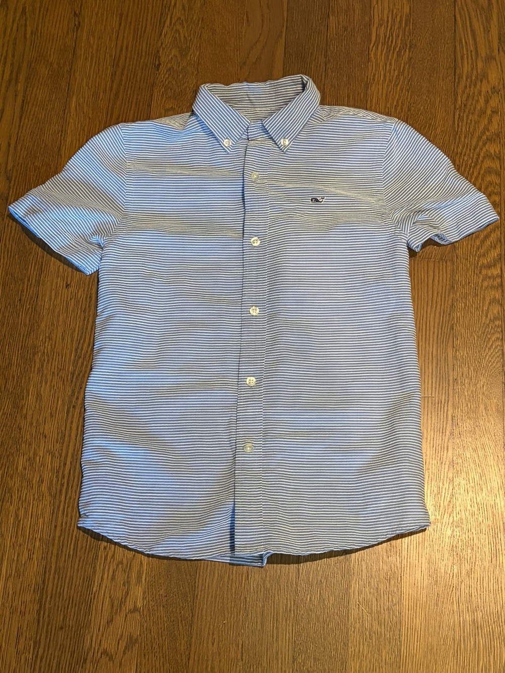 Vineyard Vines Light Blue & White Striped Short-Sleeve Button-Down
